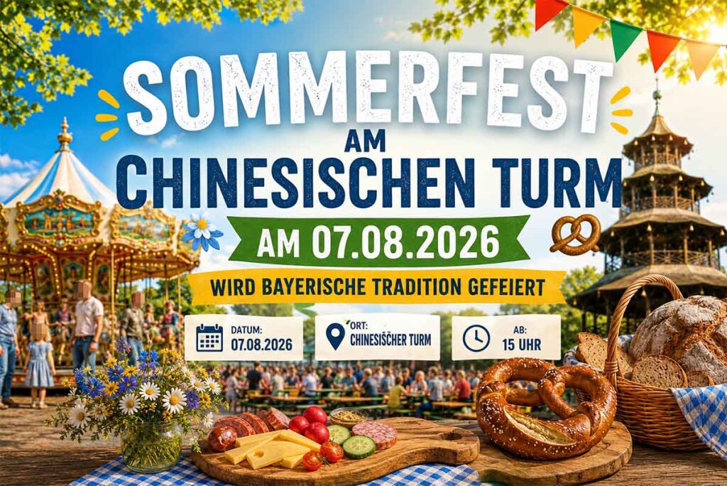 Sommerfest am Chinesischen Turm: Am 07.08.2026 wird bayerische Tradition gefeiert