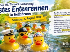 Veranstaltungstipp: Zum 115. Tierpark-Geburtstag: Erstes Entenrennen in Hellabrunn