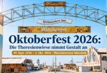 Oktoberfest Aufbau 2026: Die Theresienwiese nimmt Gestalt an